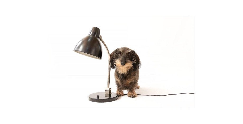 Vintage Design Bureaulamp Tafellamp Zwart Bauhaus stijl, Ophalen of Verzenden