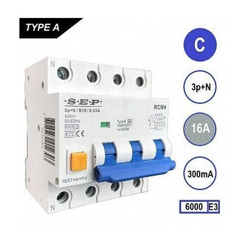 Aardlekautomaat C16A 3P+N 6kA 300mA, Verzenden, Nieuw