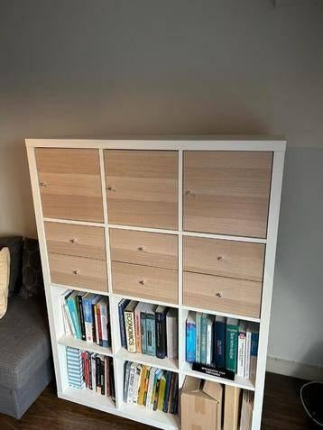 10x kallax LADES & 4x DEUREN inc. Inzetten eiken bruin Ikea, Ophalen, Zo goed als nieuw, Rechthoekig, Hout