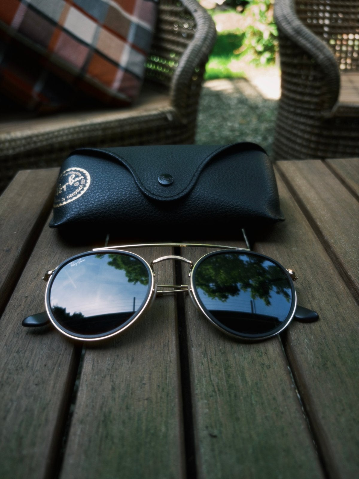 Ray-Ban Round Double Bridge 51022 Glanzend Arista Goud, Ophalen