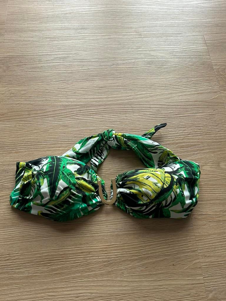 Groen witte strapless bikini top maat xl Hunkemoller, Ophalen of Verzenden, Zo goed als nieuw, Groen, Bikini