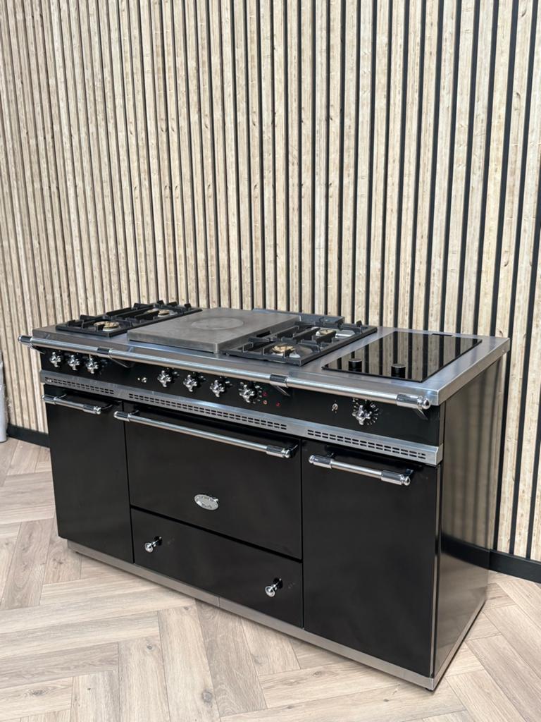 Luxe Lacanche Zwart 150cm Gas + Hete Lucht, Hete lucht, 60 cm of meer, Ophalen of Verzenden, Gas