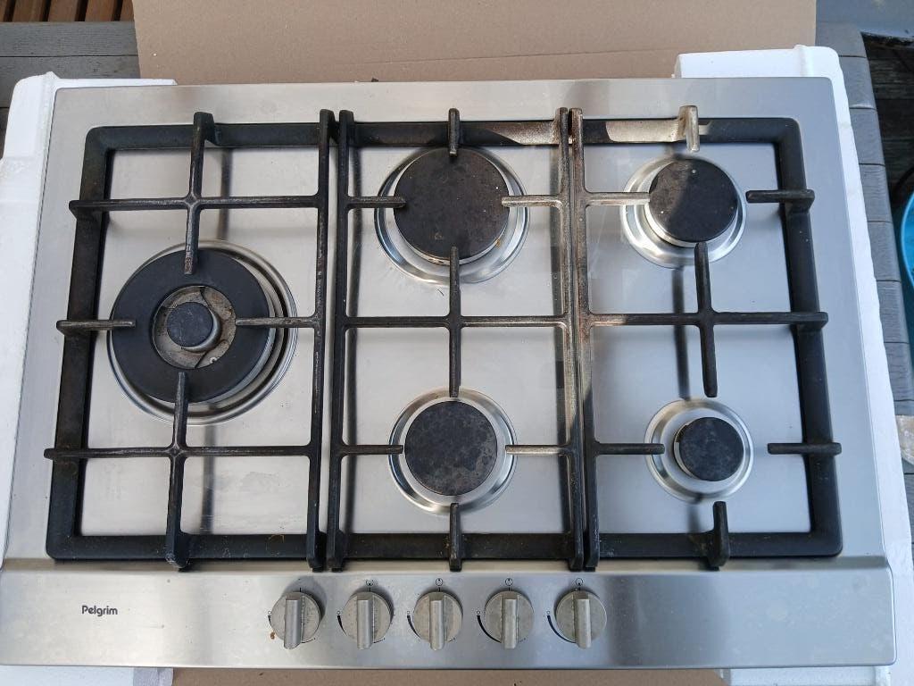 Pelgrim Gaskookplaat (72cm) – RVS – Past in standaard nis!, Ophalen, Gebruikt, Inbouw, Gas