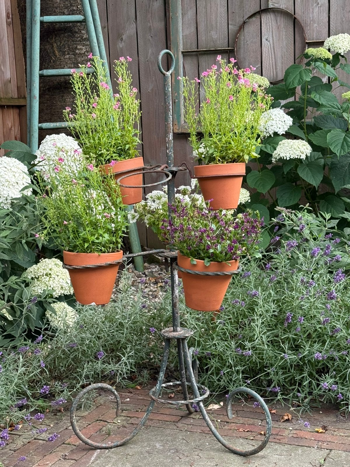 Oude Franse Plantenstandaard, Tuin en Terras, Bloembakken en Plantenbakken, Ophalen, Gebruikt, Rond, Metaal