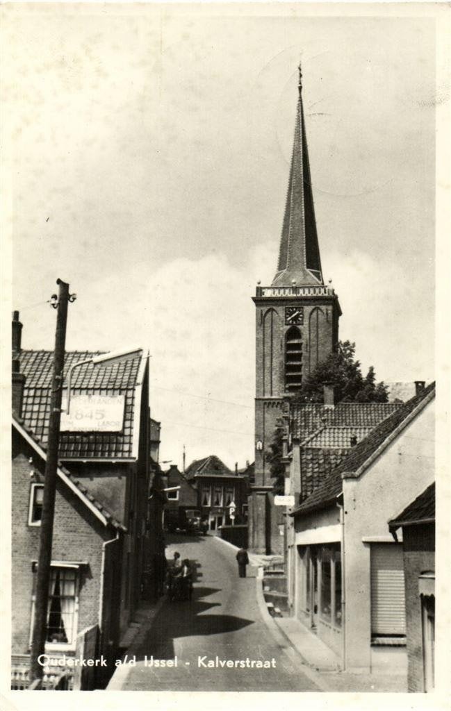 Ouderkerk a/d IJssel - Kalverstraat - volk - 1968 gelopen, Ophalen of Verzenden, 1960 tot 1980, Gelopen, Zuid-Holland