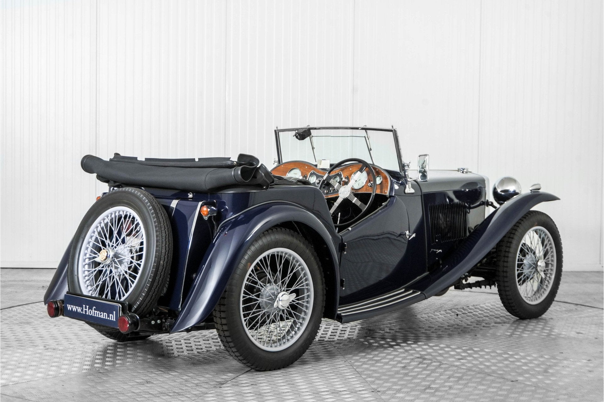 MG TA (bj 1938), Auto's, 4 cilinders, Cabriolet, Blauw, Bedrijf