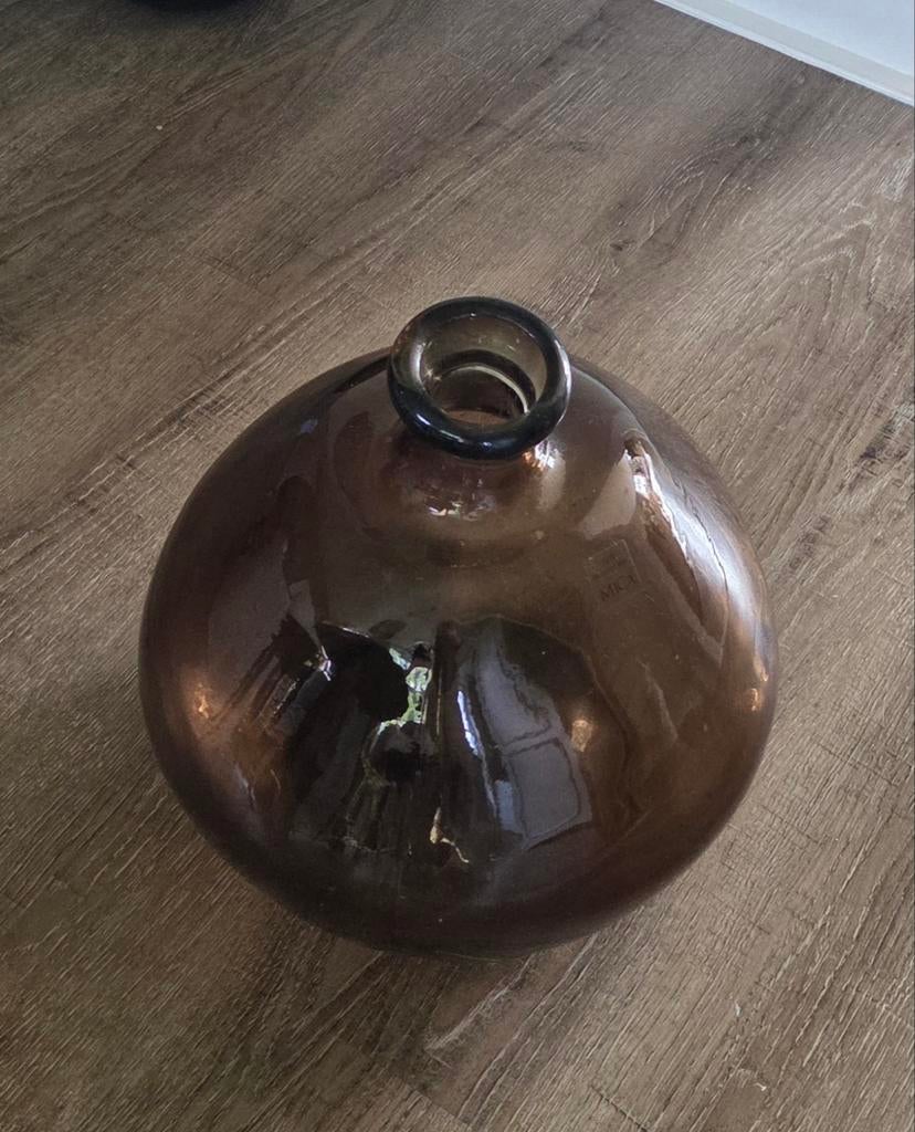 Bruine vaas mica, Ophalen of Verzenden, Zo goed als nieuw, Overige kleuren, Glas