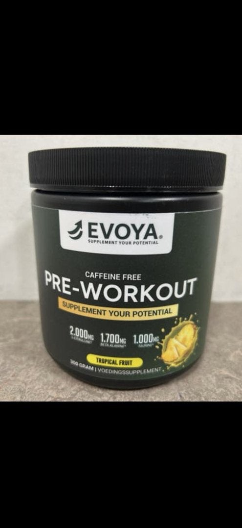 Pre workout evoya 300 gram caffeine vrij, Ophalen of Verzenden, Nieuw, Poeder of Drank