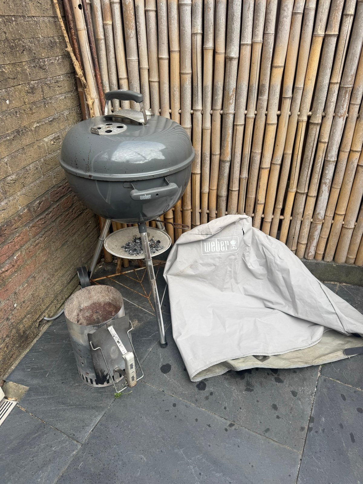 Weber Compact Kettle BBQ 47cm met hoes en starter, Ophalen of Verzenden, Gebruikt