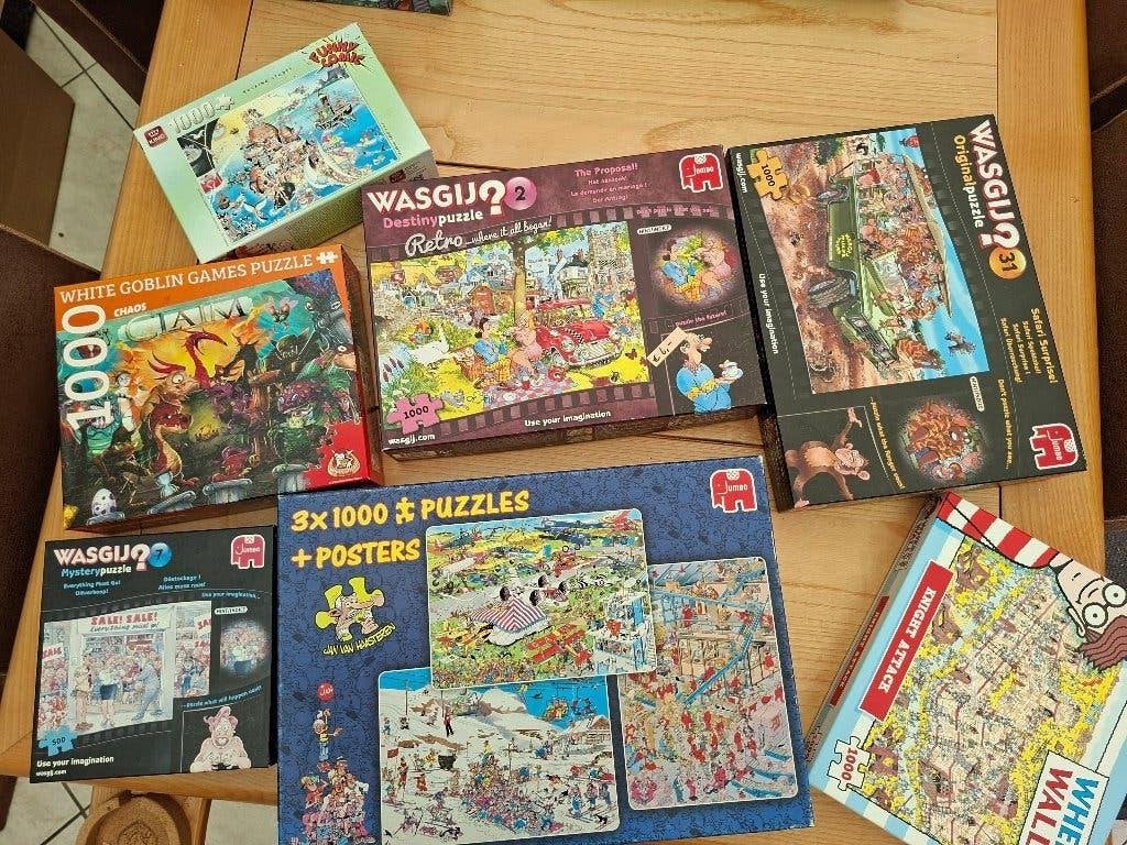 Puzzels, wasgij, jan van haasteren en meer, Ophalen, 500 t/m 1500 stukjes, Zo goed als nieuw, Legpuzzel