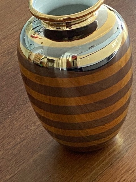Design Vaas merk BOSA, Ophalen, Goud, Steen/keramiek, 31 cm