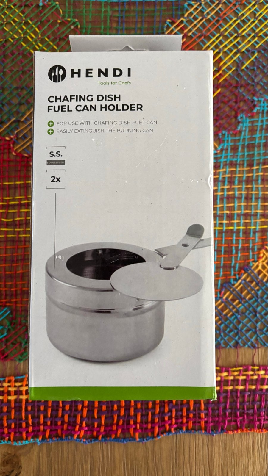 Hendi Chafing Dish Brandstofblikhouder - RVS (2 stuks), Overige typen, Hendi, Ophalen of Verzenden, Metaal