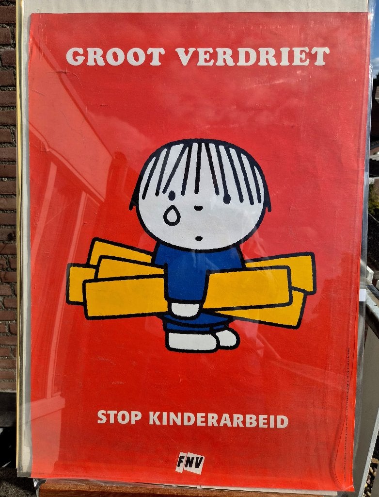 Dick Bruna - Groot Verdriet 1999 Origineel groot litho, Ophalen of Verzenden, Lithografie, Gestempeld, Portret en Figuren