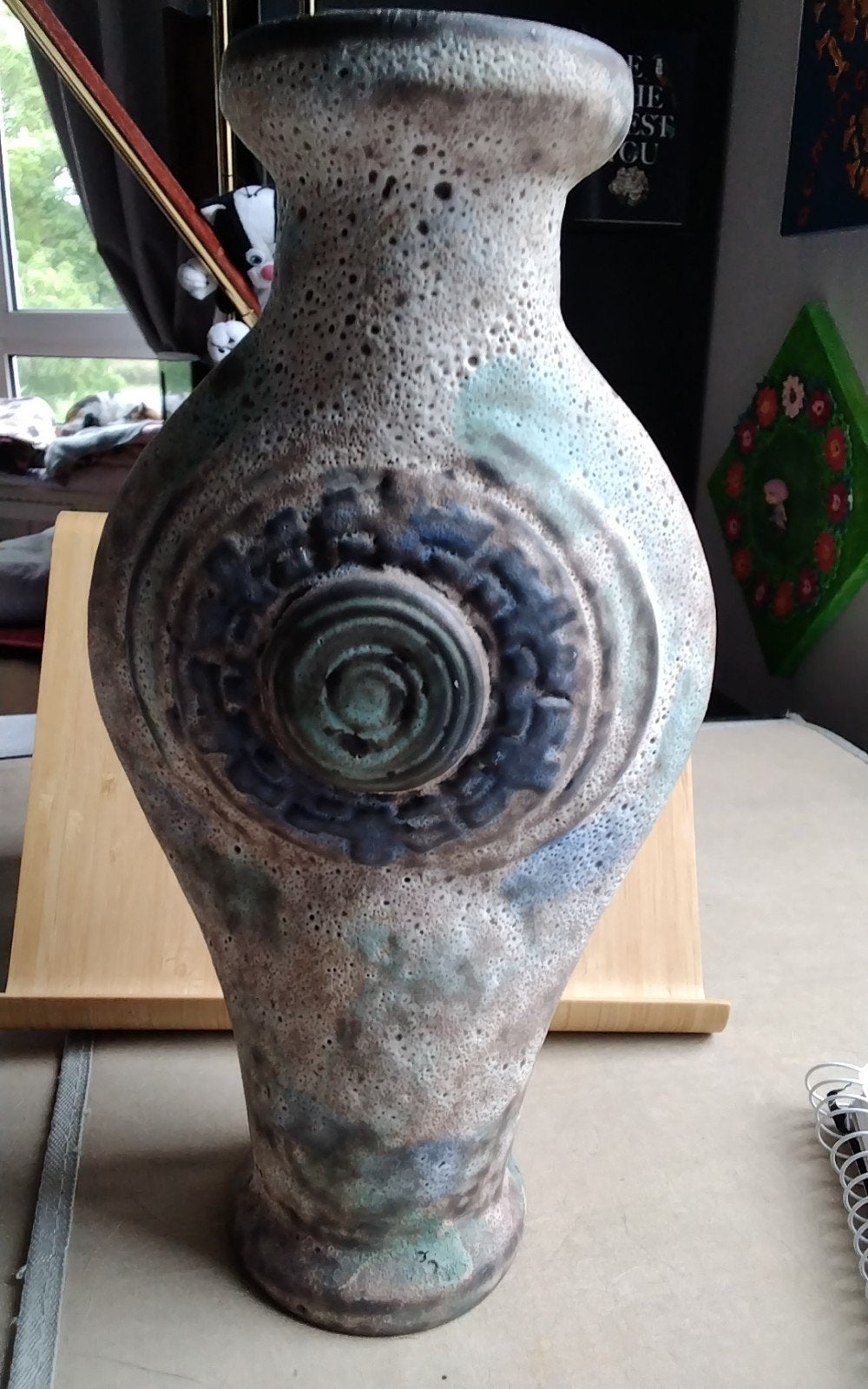 Fat lava Keramiek Vaas Jopeko keramik Maya decor jaren 70, Antiek en Kunst, Ophalen of Verzenden