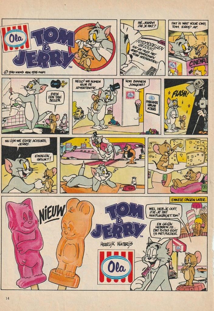 Retro reclame 1984 Ola waterijsjes Tom & Jerry fotomodellen, Verzamelen, Verzenden, Overige typen