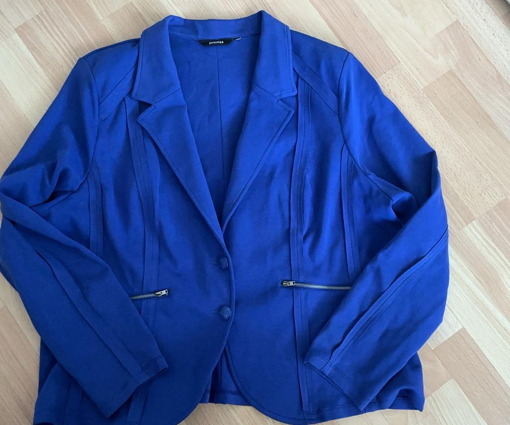 JASJE VAN PROMISS, IZGST, MT 46/48, Kleding | Dames, Grote Maten, Ophalen of Verzenden, Zo goed als nieuw, Blauw, Jasje of Colbert