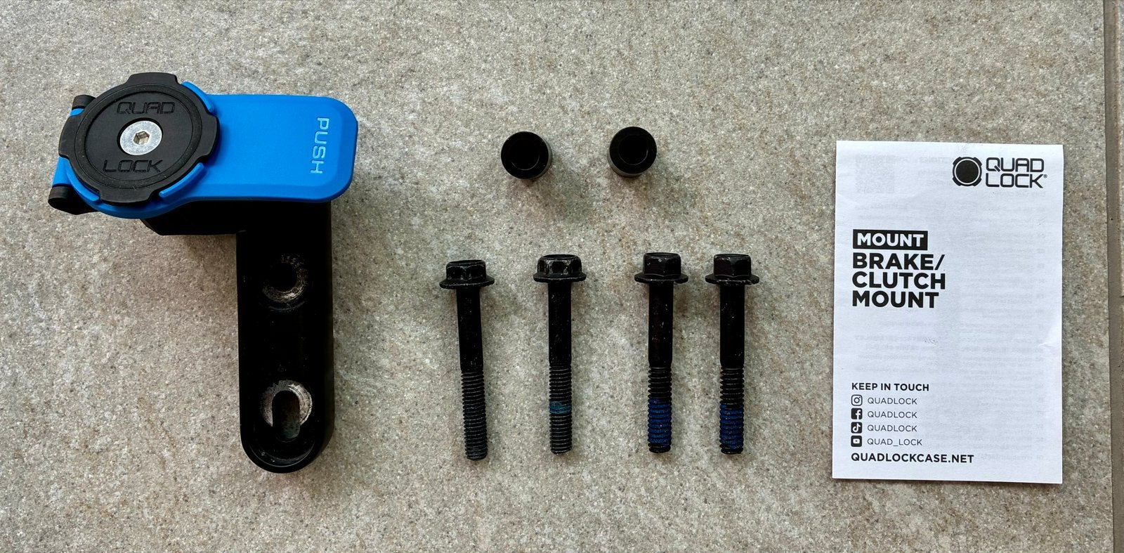 Quad Lock motorfiets montage kit (draadloos en met demper), Ophalen of Verzenden, Zo goed als nieuw, Motor