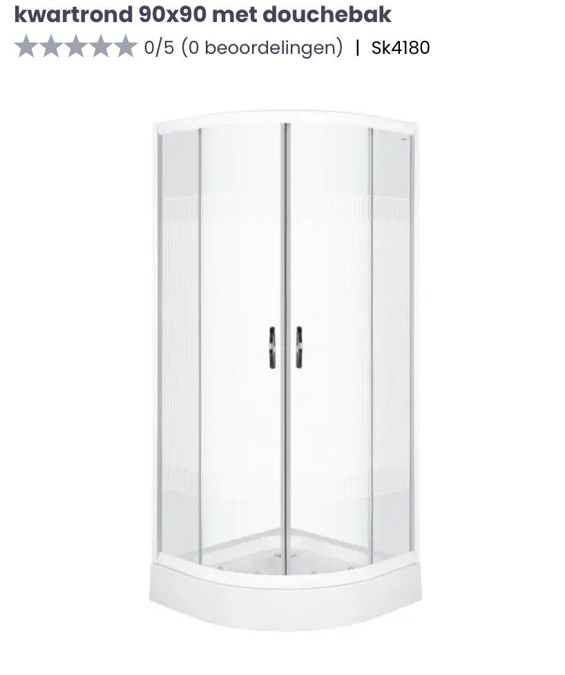 douchecabine 80 x80 met douchebak (14 cm hoog), Ophalen of Verzenden, Nieuw, Glas, Douche