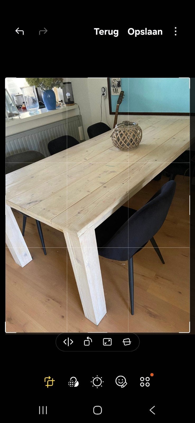Stevige steigerplanken tafel, Ophalen, Gebruikt, 50 tot 100 cm, Rechthoekig