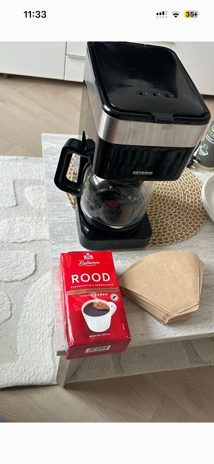Oploskoffie apparaat inclusief koffie en filterzakjes, Ophalen, Gebruikt, Koffiemachine, Gemalen koffie