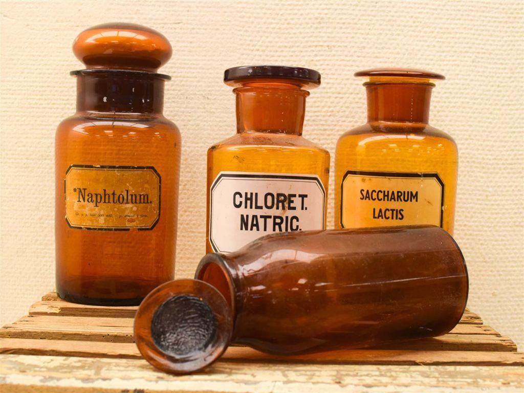 Vintage apothekerspotten met deksel 51546, Antiek en Kunst, Ophalen of Verzenden