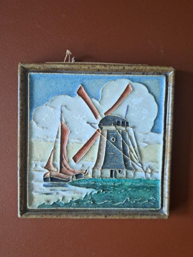 Cloisonné tegel De Porceleyne Fles Delft Molen 1, Ophalen of Verzenden