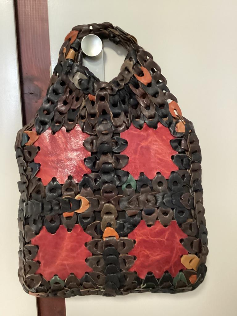 Hele bijzondere leren tas, broccante, vintage, Antiek en Kunst, Curiosa en Brocante, Ophalen