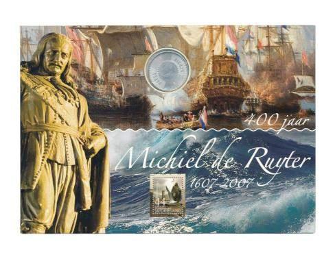 Nederland 5 Euro 2007 Michiel de Ruyter Zilver UNC incl. pos, Koningin Beatrix, Zilver, Euro's, Ophalen of Verzenden