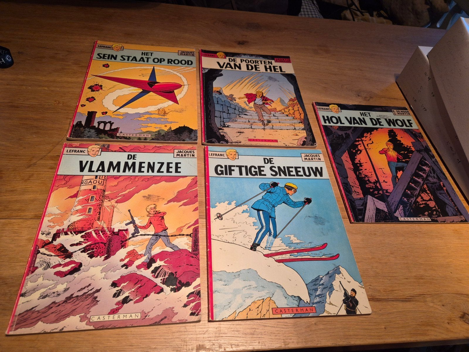 5x Lefranc stripboeken - Eerste Drukken (Casterman), Boeken, Meerdere comics, Ophalen of Verzenden, Gelezen, Europa