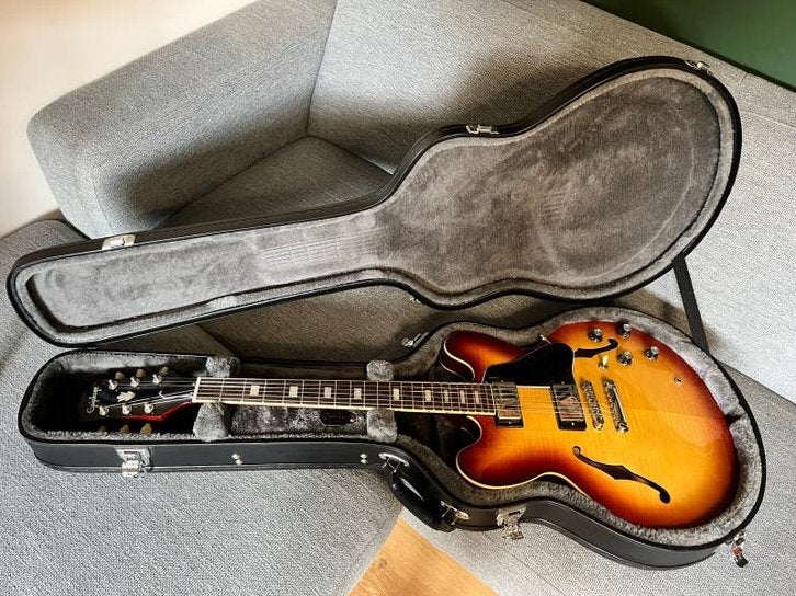Epiphone ES-335 Semi-Hollow Body Gitaar met Koffer, Muziek en Instrumenten, Ophalen of Verzenden, Zo goed als nieuw, Semi-solid body