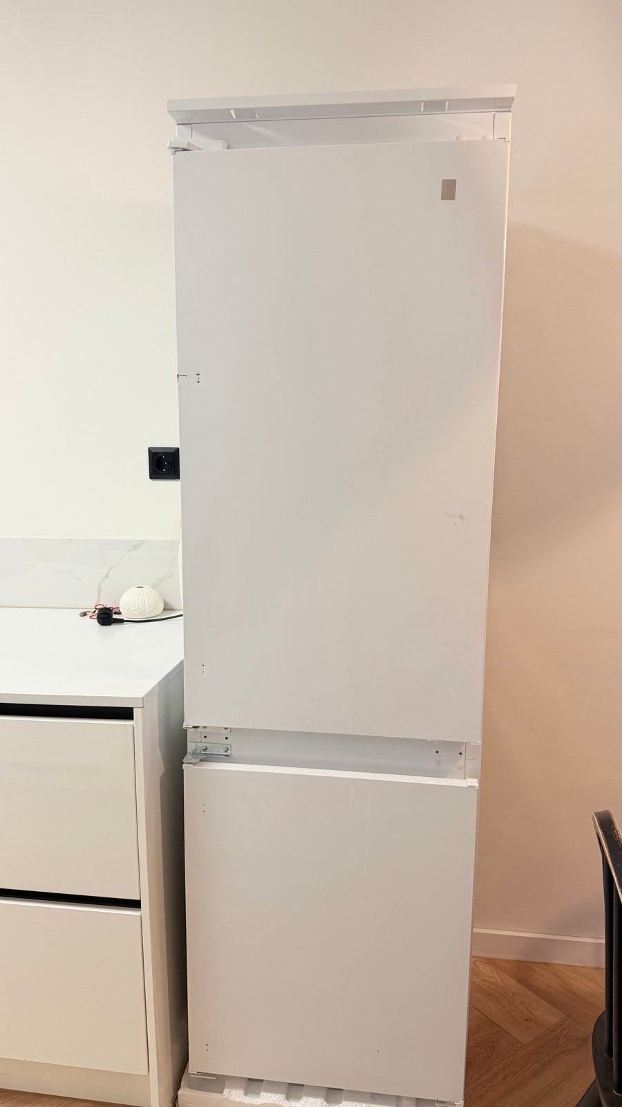 Whirlpool inbouw koelkast met vrieskast - lade defect, Ophalen, Gebruikt, Met aparte vriezer