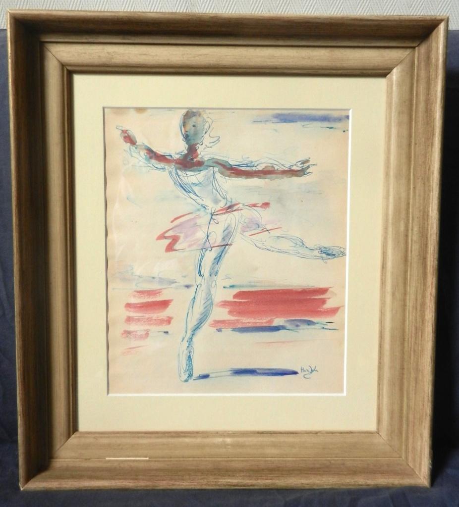 Aquarel Ballerina Danseres Gerard Hordijk hxb: 28,1x23,7 cm, Ophalen of Verzenden