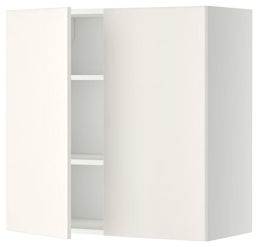 2x IKEA METOD Bovenkast met planken/2 deuren, wit, 80x80 cm, Huis en Inrichting, Ophalen, Zo goed als nieuw