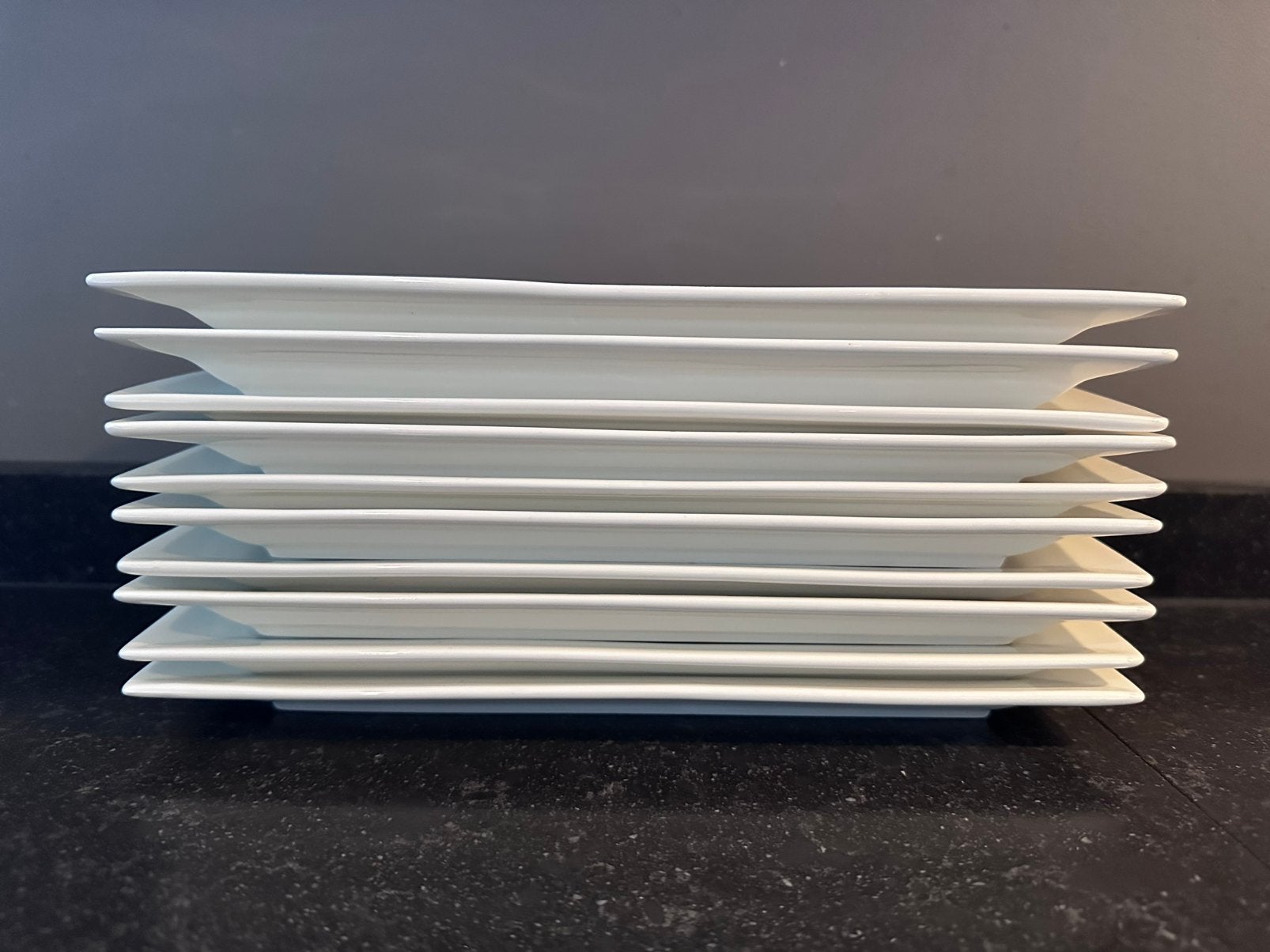 witte serveerschalen / borden 12x28cm set van 10 stuks, Ophalen of Verzenden, Zo goed als nieuw, Bord(en), Overige stijlen