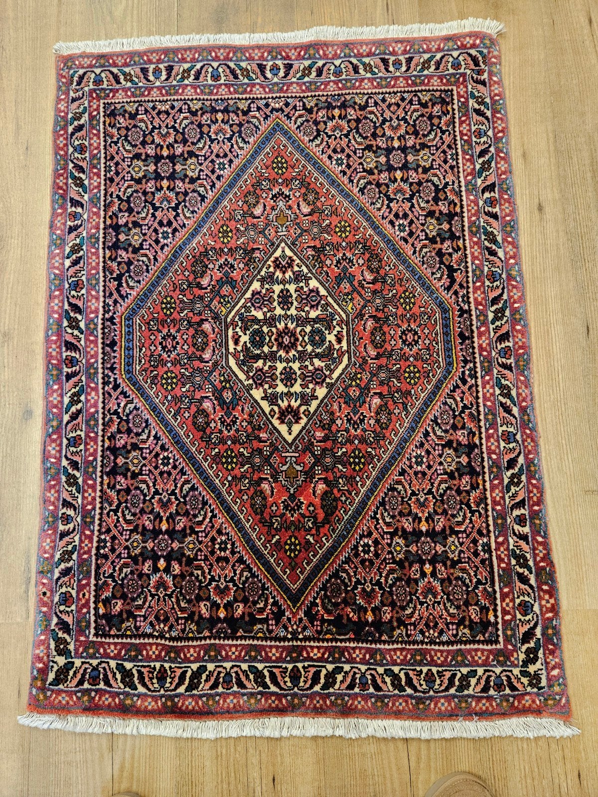 Vintage handgeknoopt perzisch tapijt bidjar 98x70, Info@SlatsAntiek.nl, 50 tot 100 cm, Perzisch, Rechthoekig