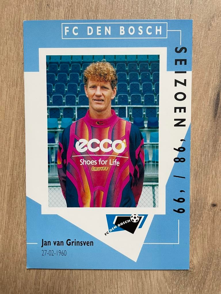 Fotokaart Jan van Grinsven (FC Den Bosch)., Ophalen of Verzenden, Nieuw, Spelerskaart
