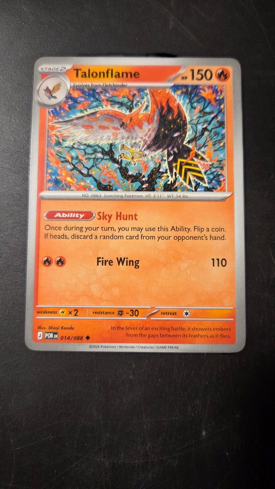 Talonflame 014/088 Perfect Order Pokémon Kaart, Ophalen of Verzenden, Zo goed als nieuw, Losse kaart