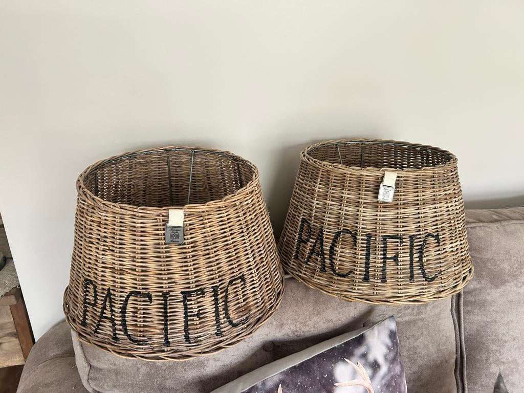 Riviera Maison lampenkap rattan, Ophalen, Zo goed als nieuw, Rond, Minder dan 25 cm