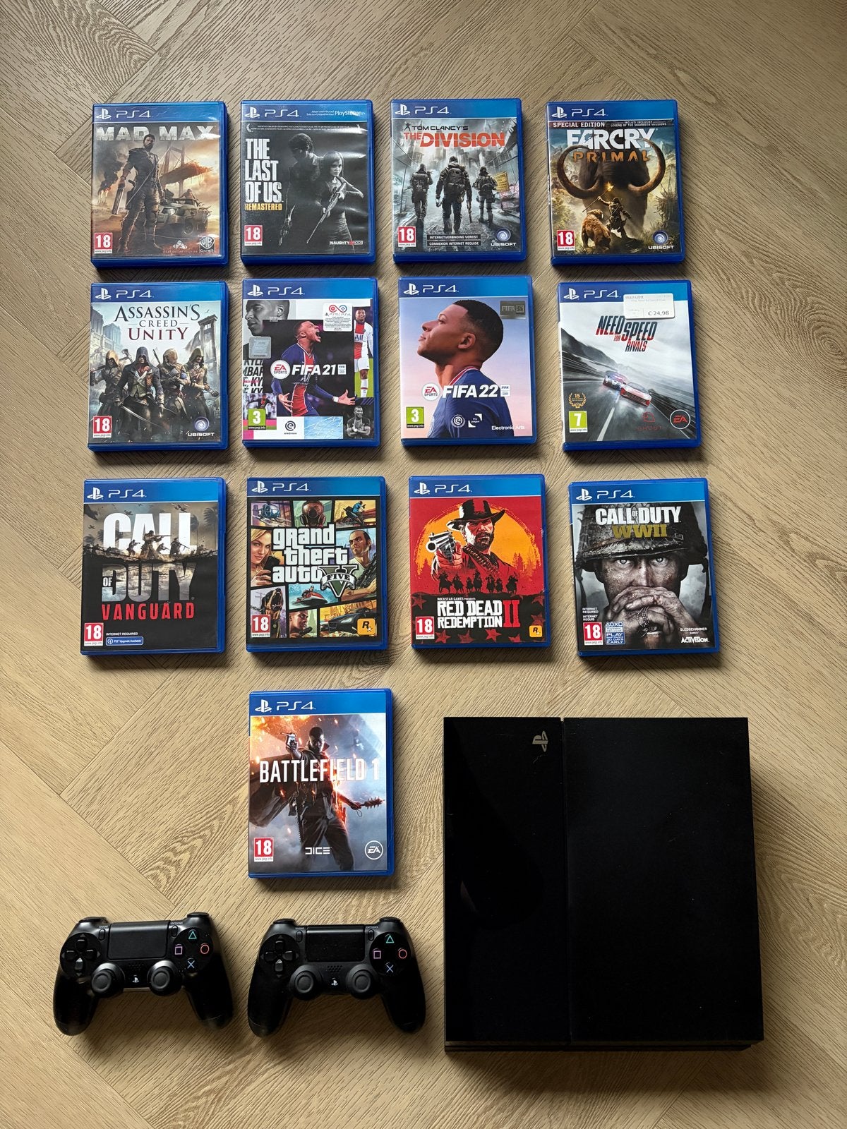 PlayStation 4 met 2 controllers en 13 games, Met 2 controllers, Ophalen of Verzenden, Original, 500 GB