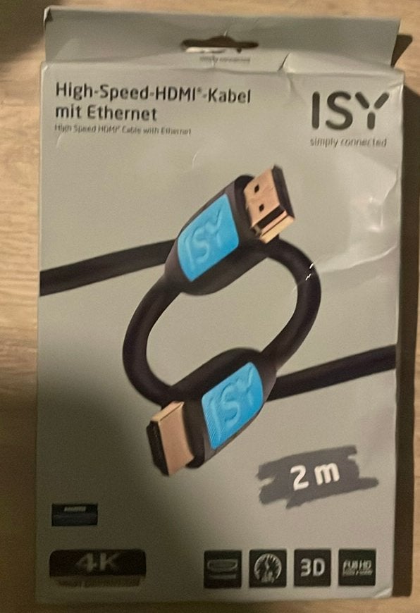 High-Speed-HDMI-Kabel mit Ethernet isy 2mm, Ophalen, 1 speler, Racen en Vliegen, Zo goed als nieuw