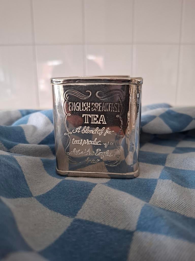 Verzilverd Engels Theebusje - English Breakfast Tea, Ophalen of Verzenden