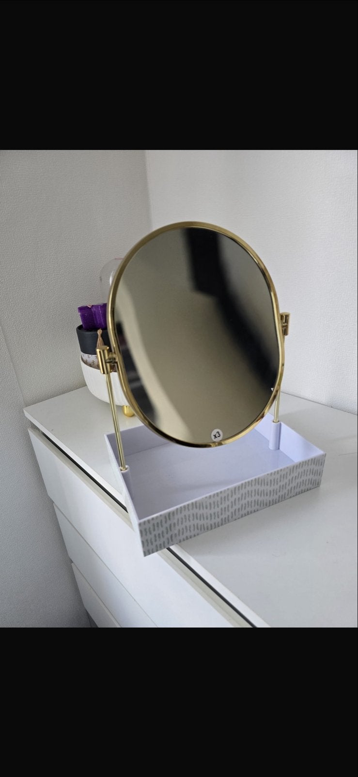 Gouden make-up spiegel met vergrootglas (x3), Ophalen, Minder dan 50 cm, Nieuw, Minder dan 100 cm
