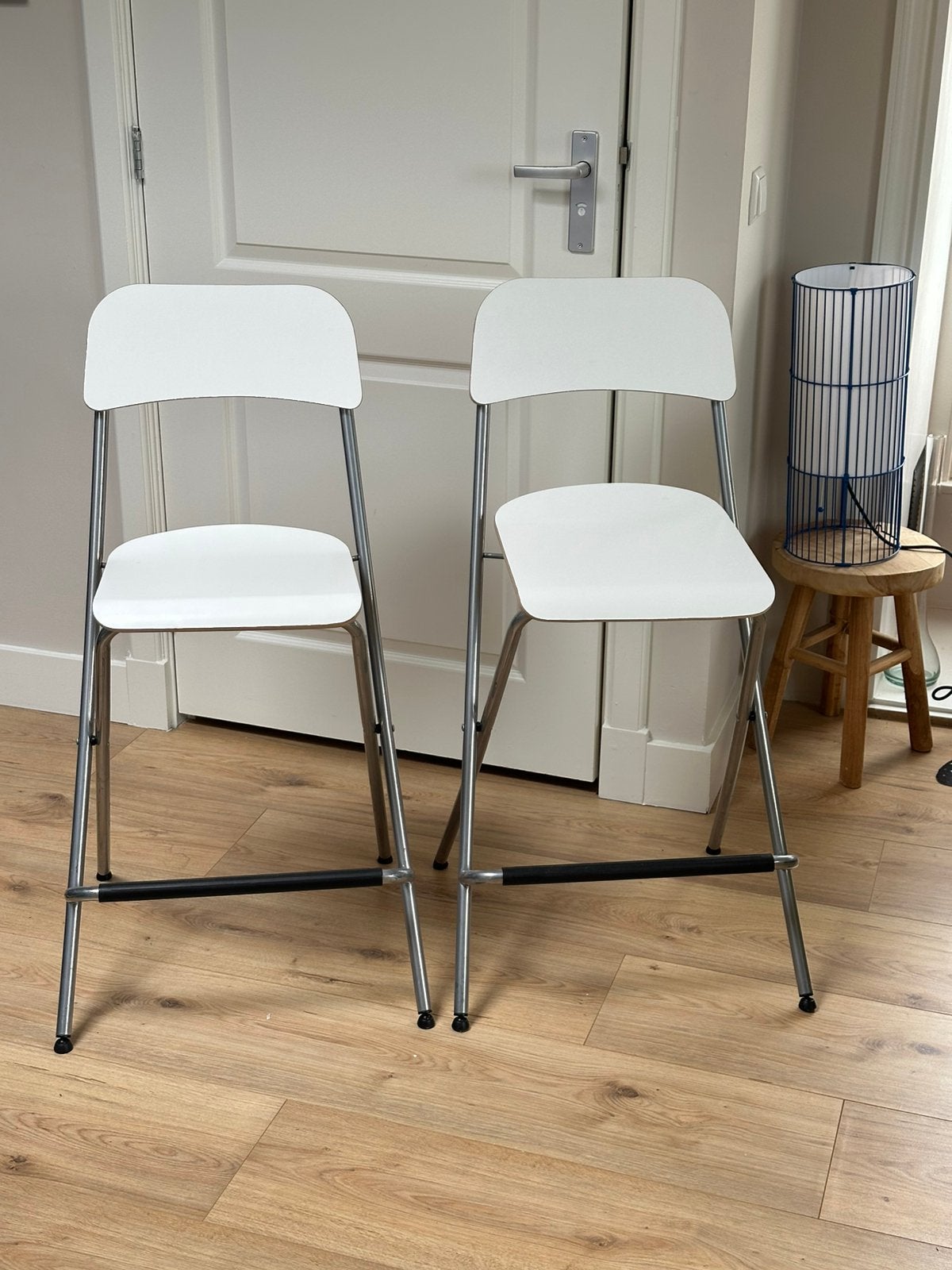 Barkrukken met rugleuning, inklapbaar, aanrechthoogte, 63 cm, Huis en Inrichting, Barkrukken, 1 kruk, Ophalen of Verzenden, Zo goed als nieuw
