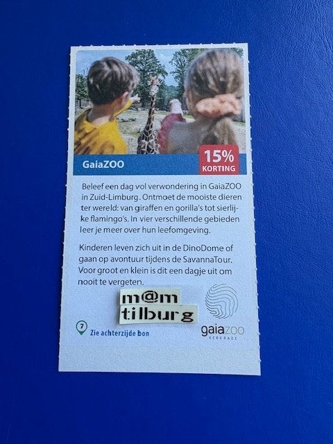 GaiaZoo 15% korting tot 1-7-2027, Tickets en Kaartjes, Drie personen of meer, Kortingskaart