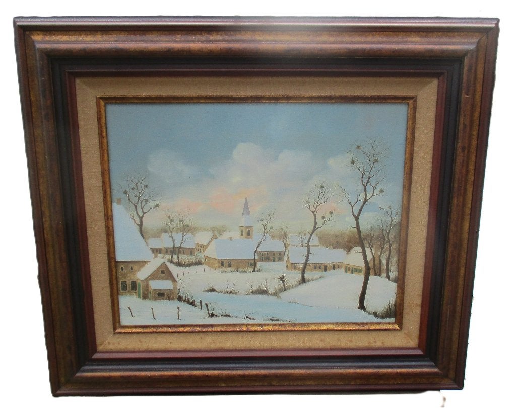 Piet Willequet (1950 )Prachtig winterlandschap, Antiek en Kunst, Doek, Realistisch, Ophalen of Verzenden, Gesigneerd