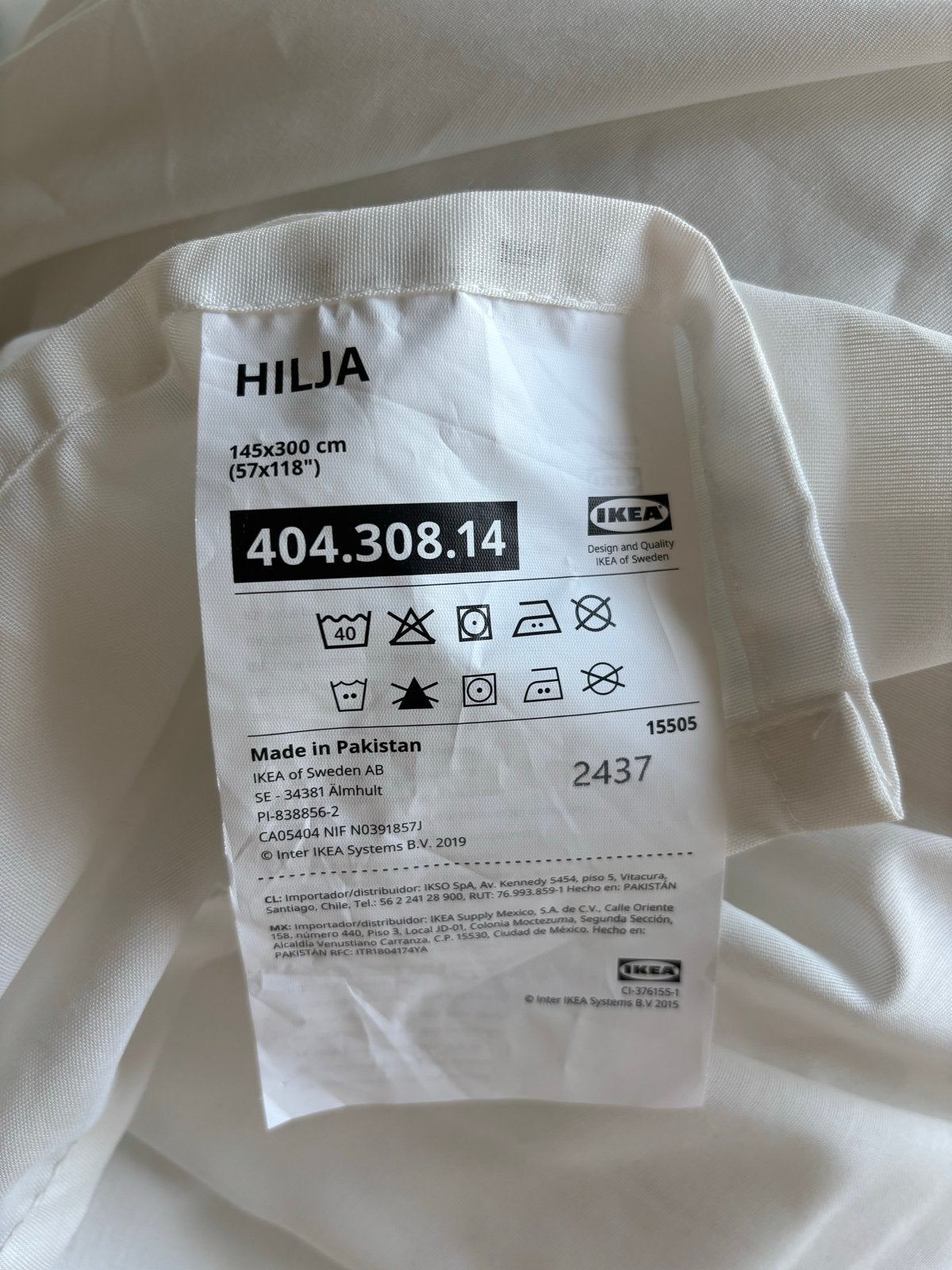 Gratis IKEA HILJA Gordijnen Wit - Inclusief Bevestigingen, Ophalen, Inclusief montageonderdelen, Gebruikt, Wit