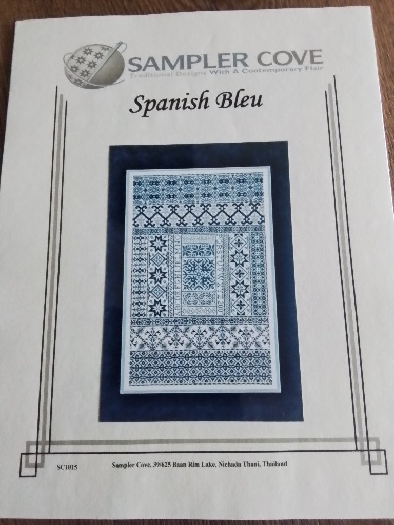 Borduurpatroon sampler cove, spanish blue, Hobby en Vrije tijd, Ophalen of Verzenden, Zo goed als nieuw, Handborduren, Patroon