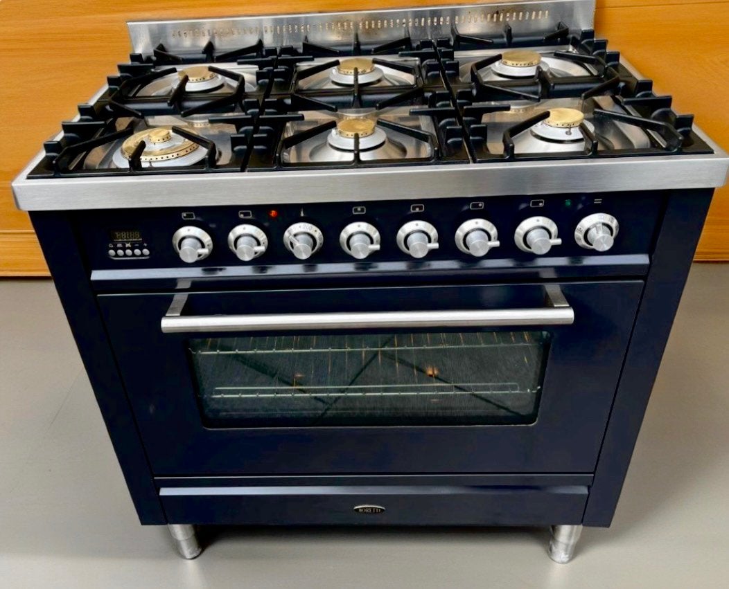 Boretti gasfornuis 6 branders,90cm breef, Witgoed en Apparatuur, Fornuizen, 60 cm of meer, Ophalen of Verzenden, Gas, Vrijstaand