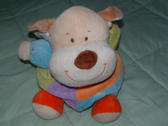 EDDY TOYS HOND BABY FRIENDS VELOURS BEIGE/WIT MET BO, Ophalen of Verzenden, Nieuw, Overige typen