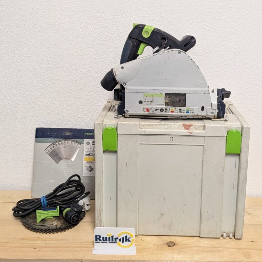 Festool 490436 TS 55 BQ Invalcirkelzaag - In koffer, Doe-het-zelf en Verbouw, Festool, Zo goed als nieuw, Support@festool.com